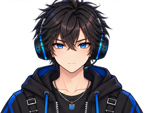 Anime male streamer avatar