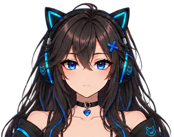 Anime female streamer avatar